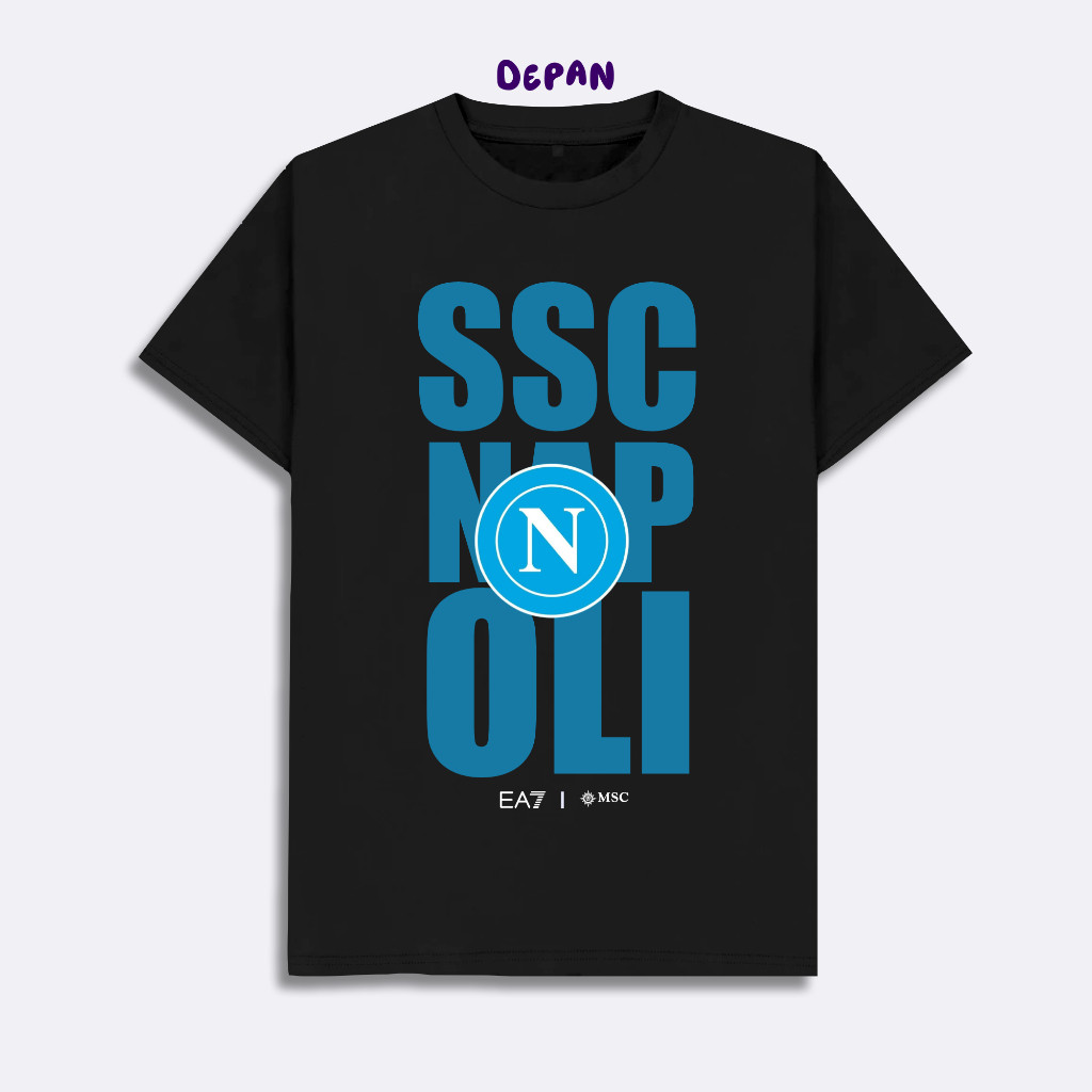KATUN Napoli เสื้อฟุตบอล, แฟนฟุตบอล SSC Napoli, เสื้อยืด Distro, ผ้าฝ้ายหวี 24 วินาที