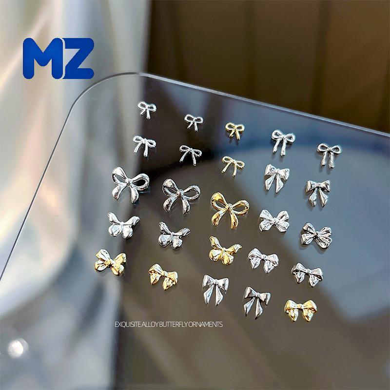 [MZ] 10 ชิ้นหรูหรา Kawaii โบว์เล็บ Charms 3D ญี่ปุ่นโบว์เครื่องประดับเล็บ Rhinestone ตกแต่ง DIY อุปกรณ์เสริม