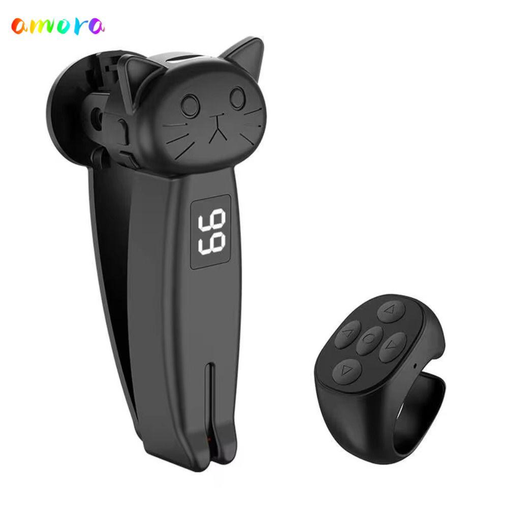 AMORA Electric Auto Page Turner, Mute ABS Finger Clicking Device, Portable Quick Click Bluetooth-Com
