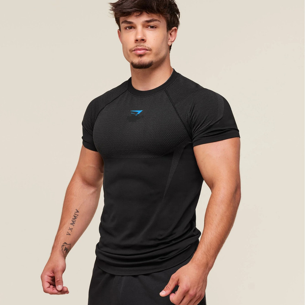 Leisure Sports Fitness Running Men's Stretch T-shirt Training Tight Clothes VT6d