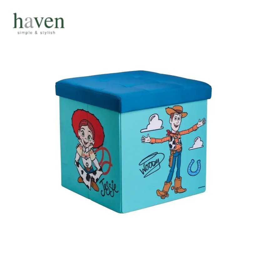 Haven x Toy Story เก้าอี้สตูล ลาย Buzz Lightyear ขนาด 38x38x38 ซม. สีAsagi