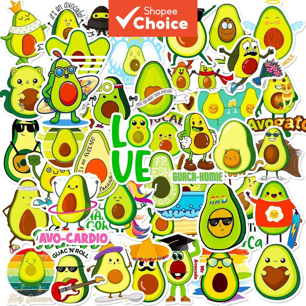 สติ๊กเกอร์ผลไม้อะโวคาโดสติ๊กเกอร์น่ารักสติกเกอร์กันน้ํา 50 ชิ้นสติกเกอร์แล็ปท็อป DIY Decor