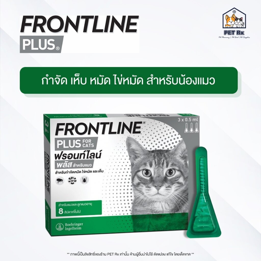 Frontline PLUS [แท้💯] For Cats ยาหยดกำจัด เห็บ หมัด สำหรับแมว (แบ่งขาย/ยกกล่อง)