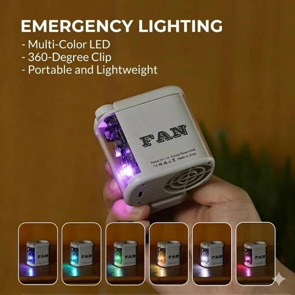 พัดลมหนีบพกพา 1800mAh จอ LED ปรับความแรง 100 ระดับ หมุน 360 องศา thumbnail 9