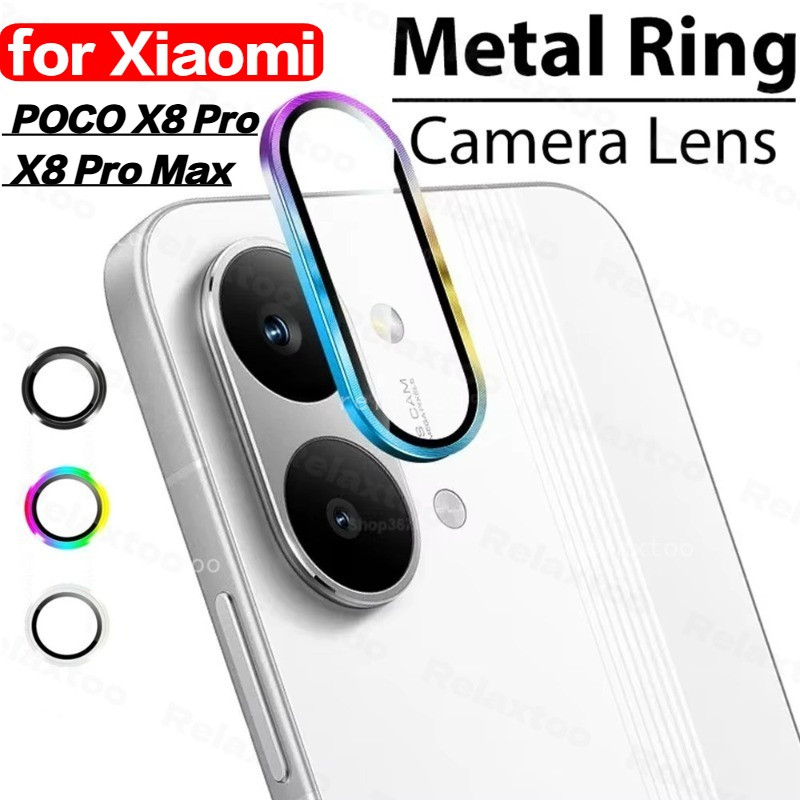 อลูมิเนียมกล้องป้องกันกรณีสําหรับ Xiaomi POCOX8 POCO X8 Pro Max X8Pro Max X8ProMax PocoX8ProMax 5G HD Clear แหวนโลหะกระจกนิรภัยกล้องเลนส์ปกหลังฟิล์มโทรศัพท์