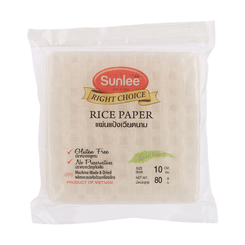[แพ็ค 6 ชิ้น] ซันลี แผ่นแป้งเวียดนาม แบบเหลี่ยม 340กรัม Vietnamese Rice Paper (Square) (Sunlee Brand) 340g