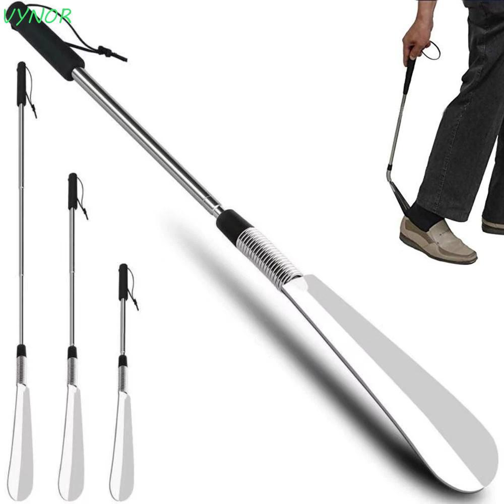 VYNOR Telescopic Shoehorn สแตนเลส Ergonomic ปรับความยาวได้ สำหรับการสวมรองเท้าอย่างสะดวกในบ้าน