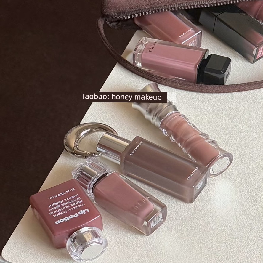 ลิปทินท์ ลิปกลอส Soft High Intelligence End ไม้สีนู้ด Light Face Nude Color Lip Glaze กระจกลิปกลอส E