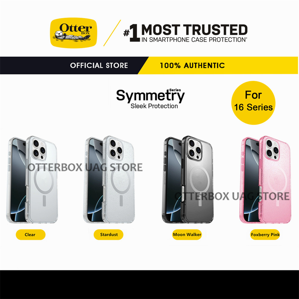 OtterBox iPhone 17 16 15 14 Pro Max / 17 16 15 14 Pro / 17 Air / 16 15 14 Plus / 13 12 11 Pro Max / 13 12 11 / 13 12 Mini Symmetry With Magnetic Clear / Stardust Series Case