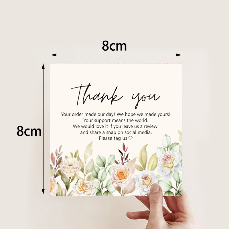 Popular~30Zhang/Square minimalist thank you card, coated paper business card, gift packaging decorat