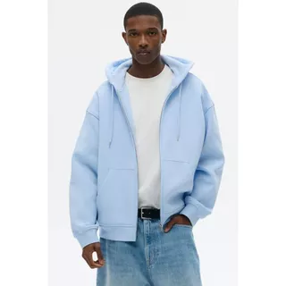 H&M(เอชแอนด์เอ็ม) ฮู้ดดี้แบบหลวม สวมใส่สบาย ซิปด้านหน้า Men Loose Fit Zip-through hoodie 1308010_5