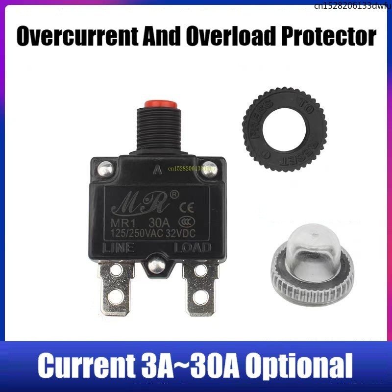 Thermal Overload Protection Circuit Breaker 10A8A15A1P 2P ไฟฟ้า AC Water Vapor ปั๊มความดันอากาศชาร์จเครื่องซักผ้ารถยนต์CHNTCHNT