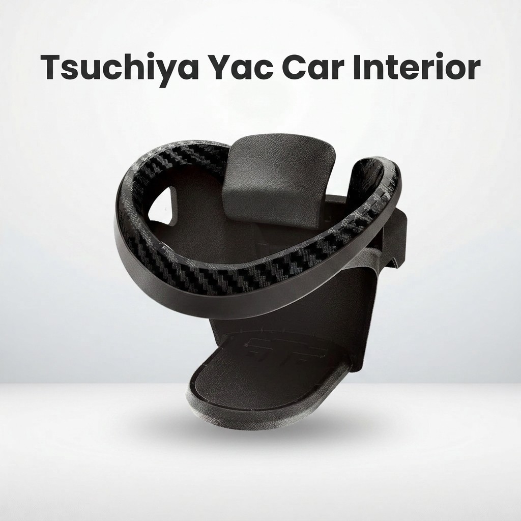 Tsuchiya Yac Car Interior Accessories Air Conditioner Drink Holder Universal Drink Carbon Black PF-3