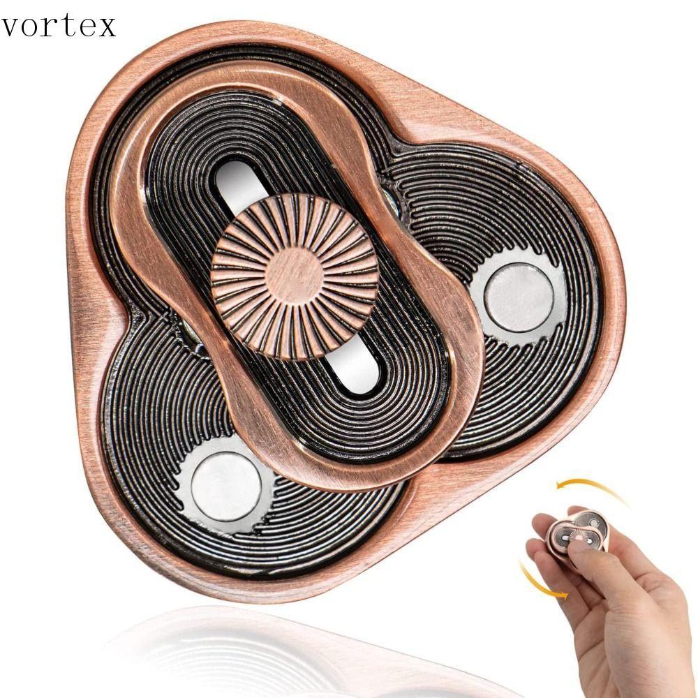 VORTEXG สามเหลี่ยมหมุน Fidget Slider ของเล่น, ของเล่น Fidget ADHD สแตนเลสสามเหลี่ยม Fidget Slider, ท
