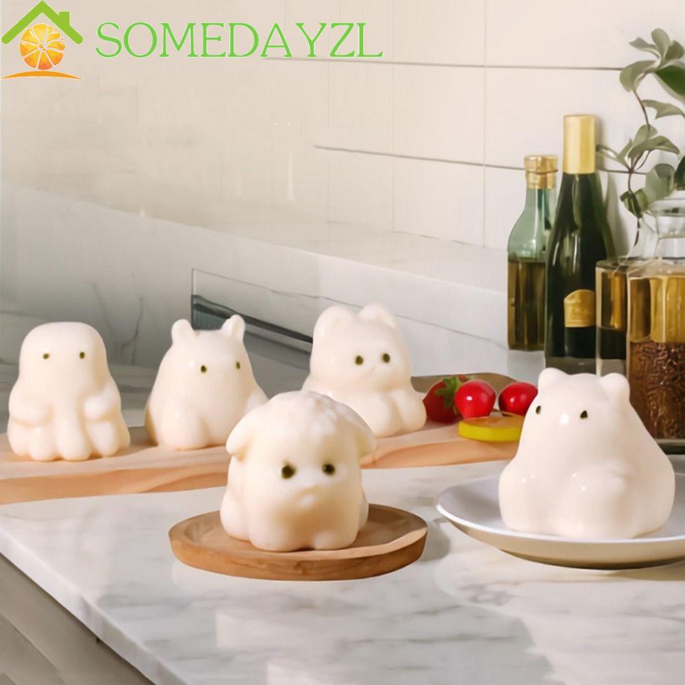 SOMEDAYZL แม่พิมพ์พุดดิ้งนมสุนัข, 3D ซิลิโคนเยลลี่ Mould, แม่พิมพ์ขนม Handmade การ์ตูน Non-stick Mousse แม่พิมพ์เค้ก Home