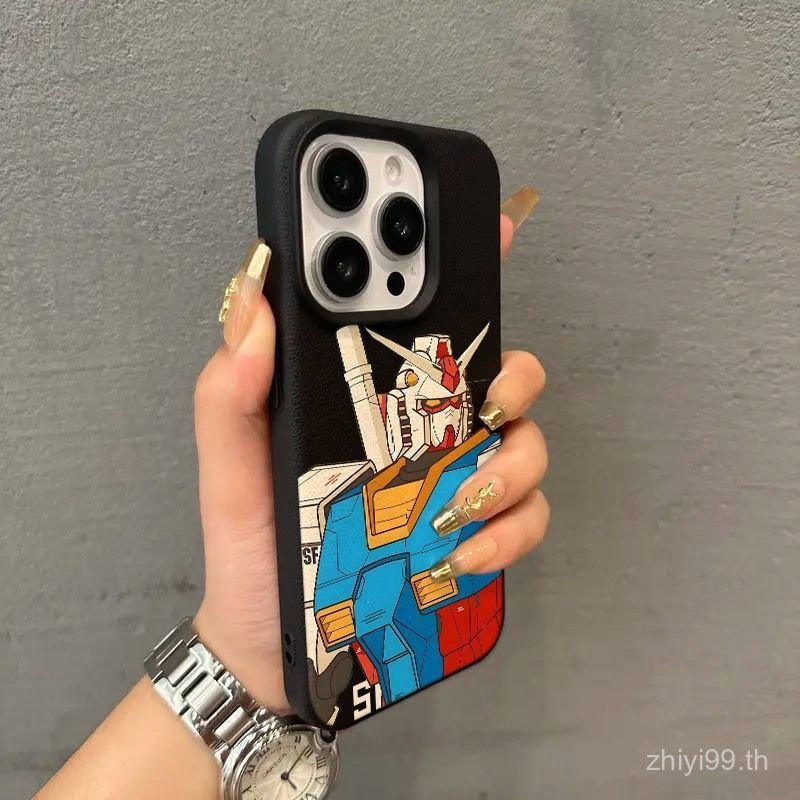 เคสโทรศัพท์โทรศัพท์ลิ้นจี่หนังเนื้อยืดหยุ่น Cool Mecha เหมาะสําหรับ iPhone 12promax 11 12 13 14 pro max 15promax 16promax 15plus 13pro 12pro กันกระแทกป้องกันกรณี