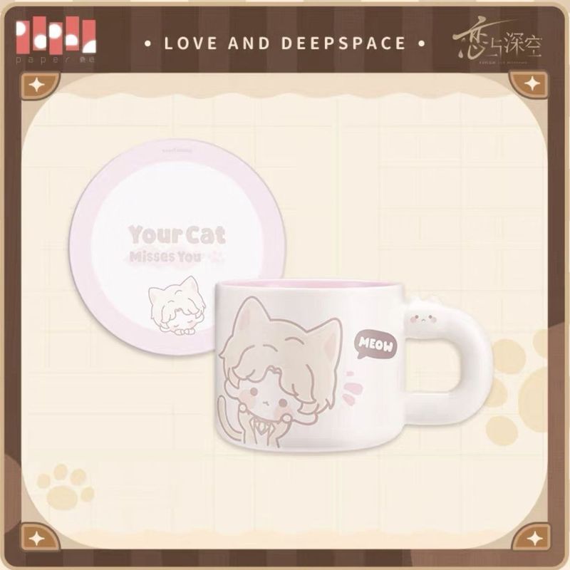 ของแท้ Love and the Deep Space Cat I Miss You Series Qiyu Ceramic Mug Qiyu Cup n