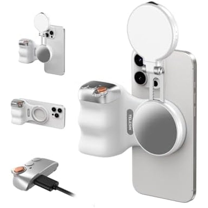 TELESIN Fun Shot Magnetic Phone Camera Grip+ C03 Magnetic Selfie Light Creator Kit เข้ากันได้กับ iPh