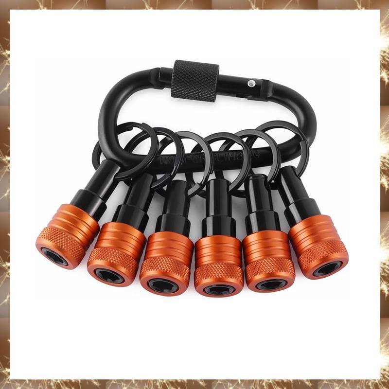 (Y OK N)Bit Holder Key Chain 6 ชิ้น, Impact Bits Holder สําหรับไขควงและดอกสว่าน, 1/4 นิ้ว Hex Shank 
