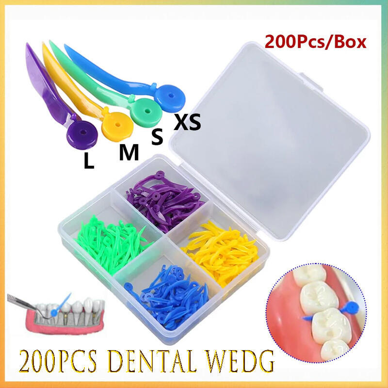 200Pcs/box Dental Tooth Gap Wedges with End Circular Holes / Plastic Dental Wedge / Oral Care Access