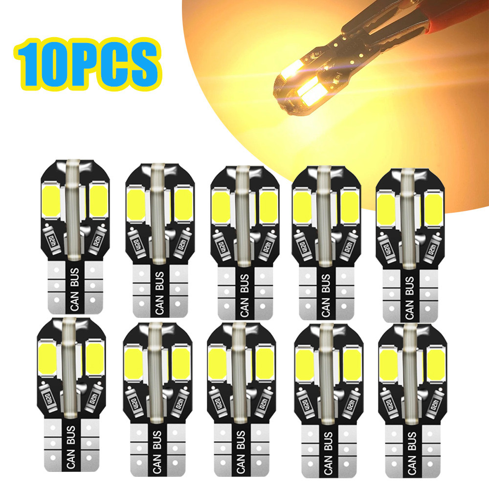 2 X W5W Canbus ข้อผิดพลาดฟรี T10 Warm White Iceblue 8 5730 SMD LED รถด้านข้าง Wedge Light อ่านโดมหลอ