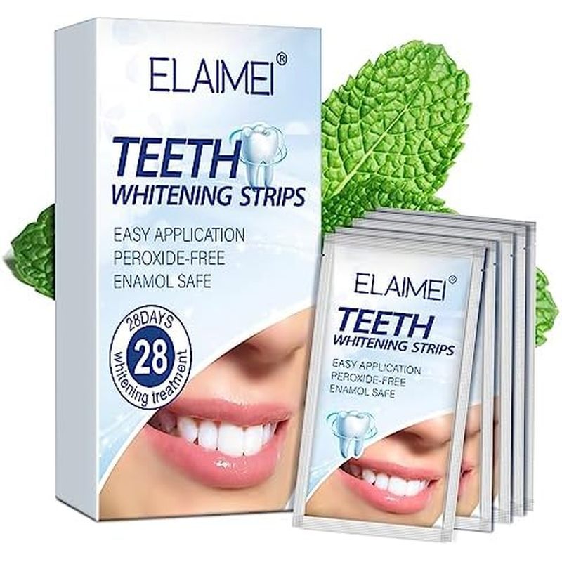28 Pcs Teeth Whitening Strips for Sensitive White,Whitener Safe Whitestrip, 2 Weeks Treatments,Ename