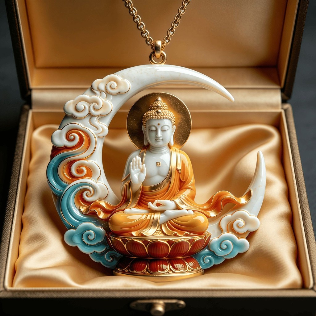Crescent Crescent Crescent Amulet Handmade เสื้อกันหนาวสร้อยคอจี้ประณีต Simple High-End ของขวัญสไตล์
