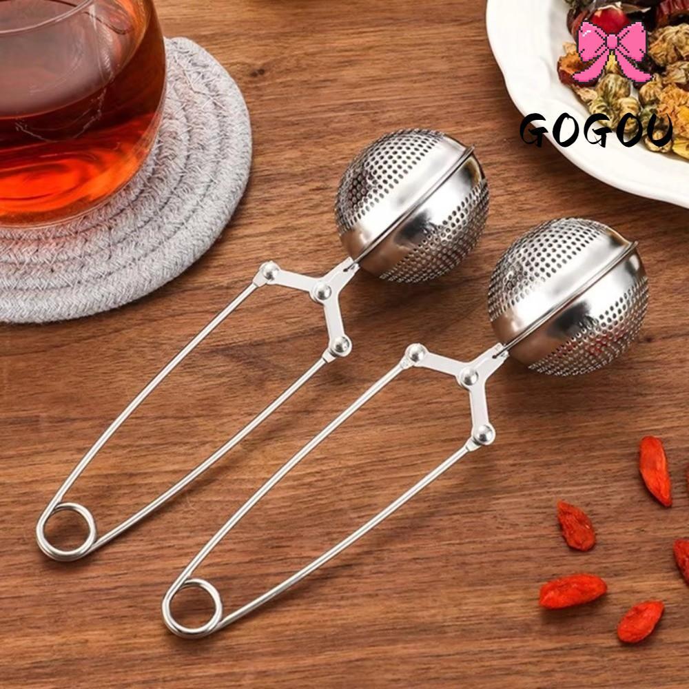 GOGOU Tea Ball Infuser, สแตนเลสด้ามยาวกรองชา,แบบพกพาทนทานตาข่ายกรองReusableกรองตาข่าย Home Office