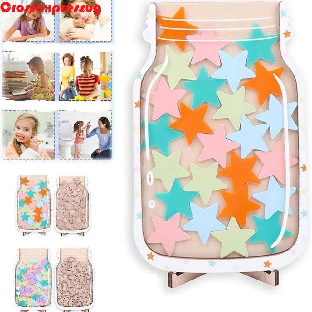 VORTEX Kids Star Reward Jars, หัวใจไม้ Positive Beahavior Rewards Jar, Indivination การ์ตูน Good Beh