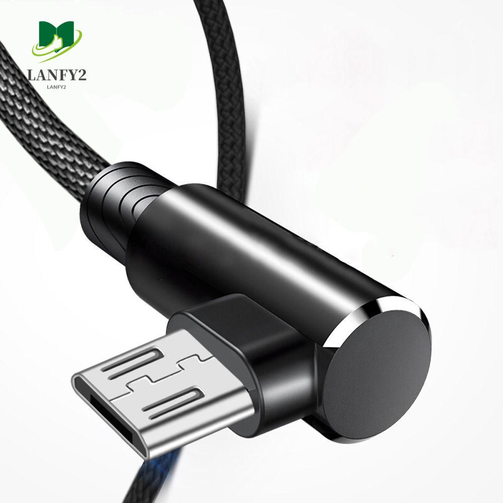 ALANFY Micro USB Cable Data Transmission Charger Cord Phone Accessories Braided Wire 2.4A L Shape Ch