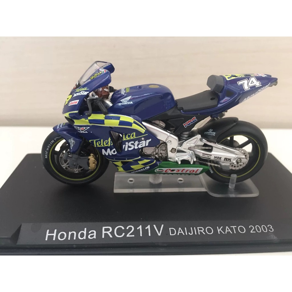 [สต๊อกพร้อม หากคุณมีคําถามใดๆ ติดต่อ] รถจักรยานยนต์รุ่น 1/22-1/24 Honda RC211V Daijiro Kato Chariot