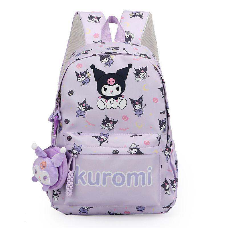 Girls Schoolbags Melody Kuromi กระเป๋าเป้สะพายหลังขนาดใหญ่ ความจุ สําหรับนักเรียน
