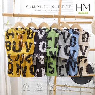 ชุดเซ็ตเสื้อกล้ามเด็ก ชุดเด็กแฟชั่น เซ็ต 2 ชิ้น ลายตัวหนังสือสุดเท่