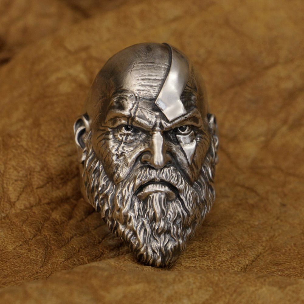 [เทพเจ้าแห่งสงคราม Kratos] แหวน Kratos - แฟชั่น ไม่ซ้ําใคร และแหวนเปิดครอบงํา และสไตล์ย้อนยุค เครื่อ