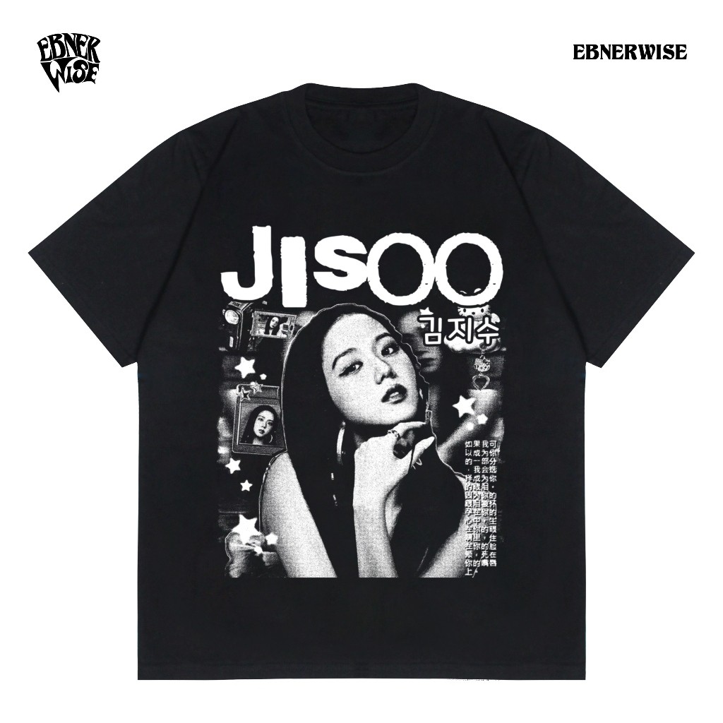 KATUN Jisoo Blackpink T-shirt Black Unisex Combed Cotton T-shirt