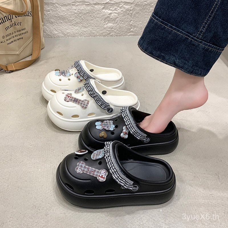 Momo Summer Style Ladies Thick-Soled Heightened All-Match Hole Shoes