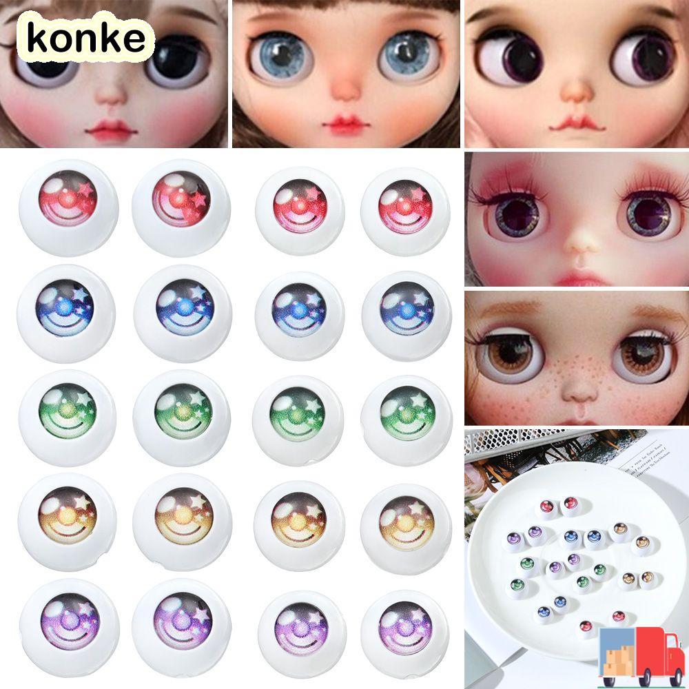 KONKE ตุ๊กตาตาสําหรับตุ๊กตา BJD ตุ๊กตาอุปกรณ์เสริมเด็กของขวัญตาครึ่งวงกลม