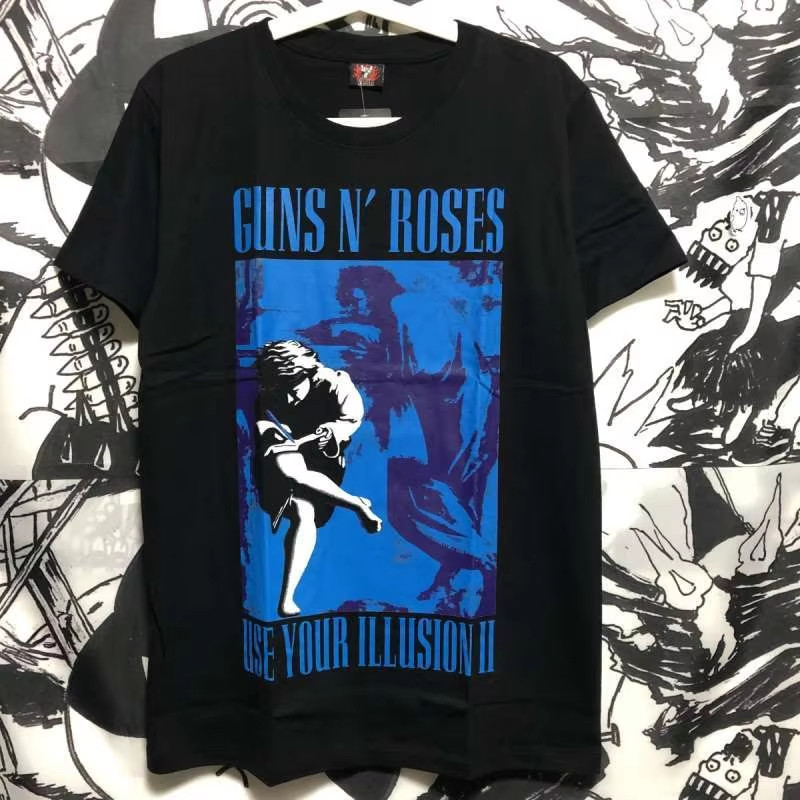 เสื้อยืด Guns N' Roses ผ้าฝ้าย S-5XL Unisex ลายอัลบั้ม Use Your Illusion II สำหรับแฟนร็อก
