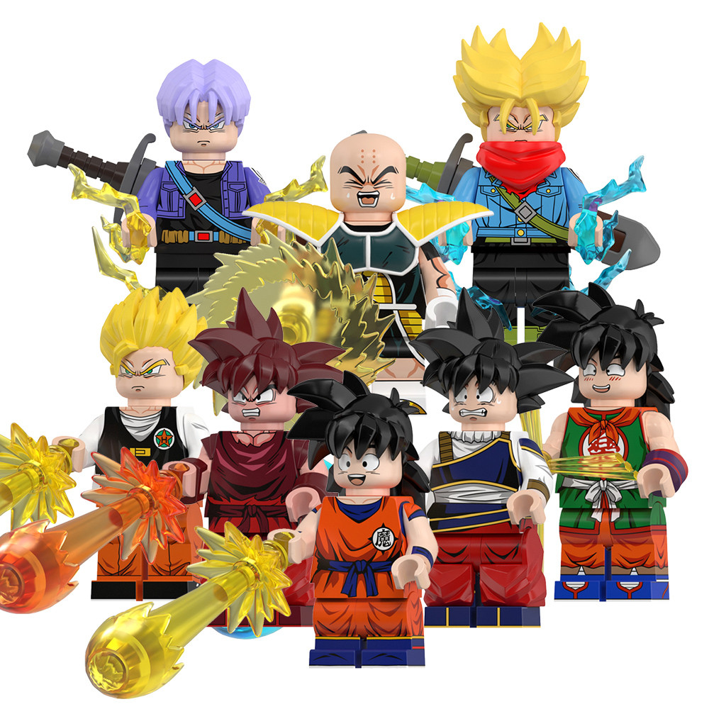 WM6184 อะนิเมะที่มีชื่อเสียงรูป Krillin Son Gohan Goku Trunks Yamcha Ball Block ของเล่นเด็ก