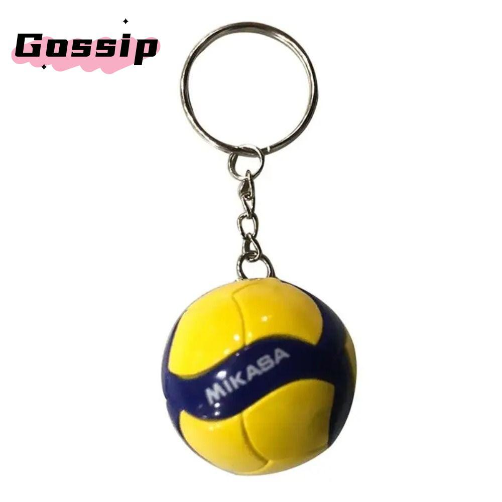 GOSSIP Key Chain, PVC Volleyball Creative Cartoon Pendant Keychain, Kids Gift Beach Ball Mini Ball ข