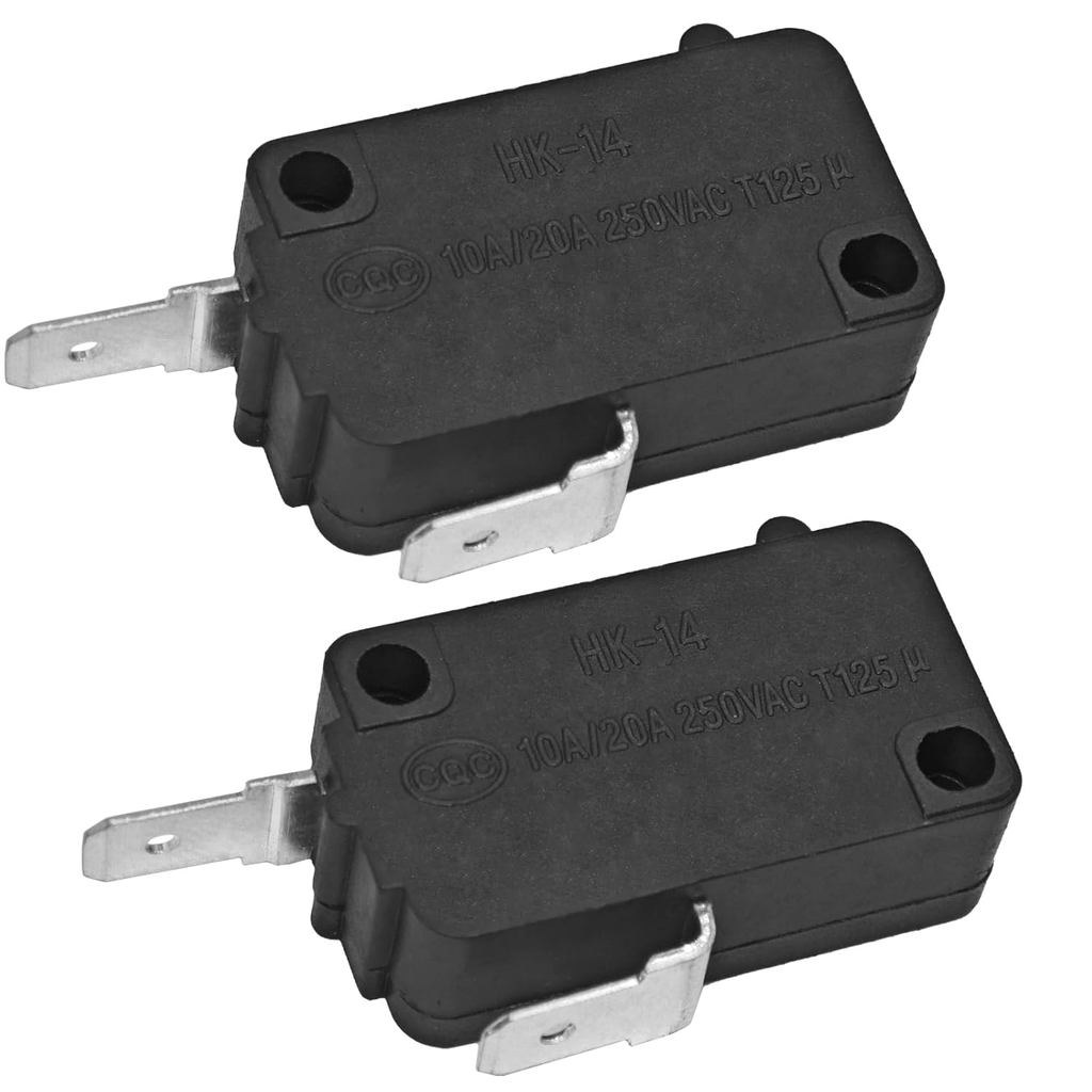 HK-14 Micro Switch (แพ็ค 2 ชิ้น) - ปกติปิด 2 พิน 10A/20A 250V Pin Plunger Snap Action Switch, ทดแทนส