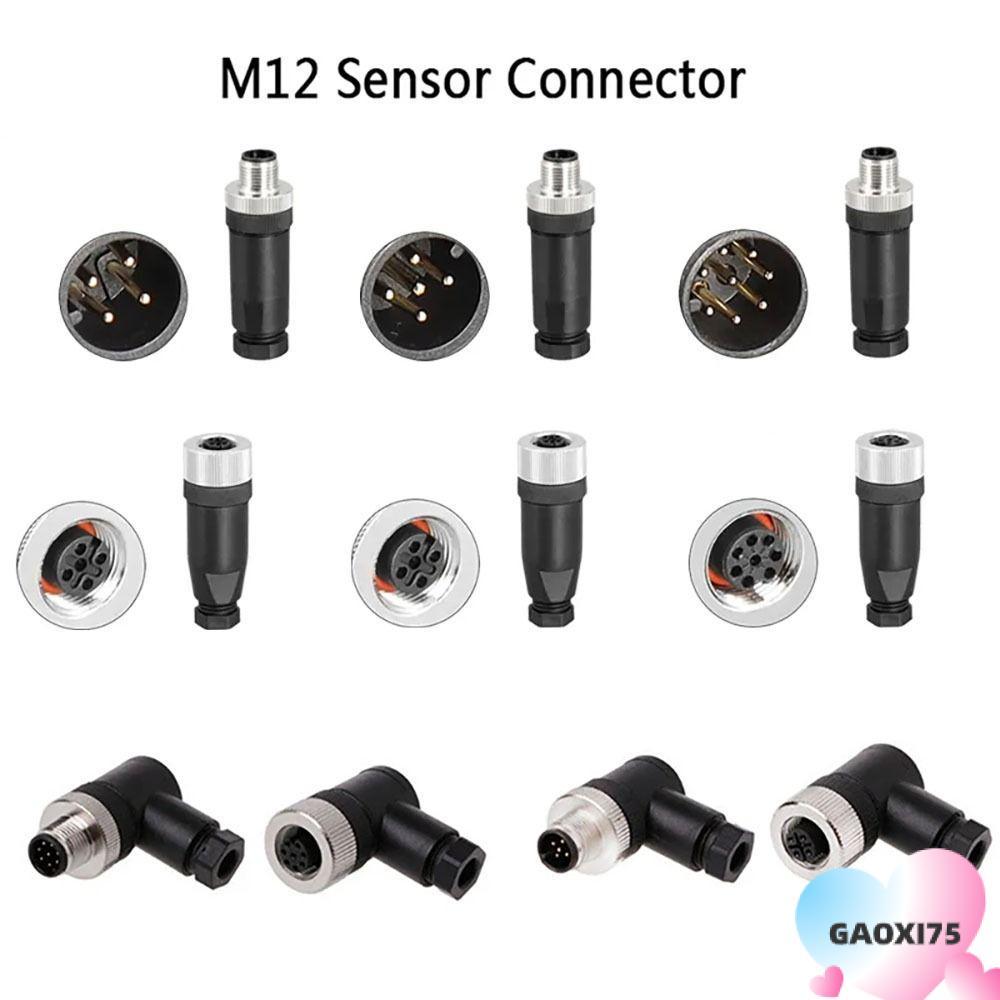Gaoxi75 M12 Sensor Connector, ปลั๊กเซ็นเซอร์ซ็อกเก็ตชายหญิง M12 ปลั๊กการบิน, 4 5 8 Pin M12 Sensor Cable Connector PG7 สกรูเกลียวเกลียว