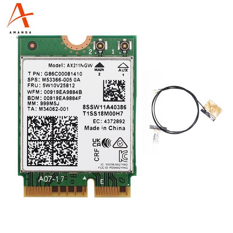 WiFi 6E AX211NGW Tri Band 2.4G/5G/6Ghz เครือข่ายไร้สาย Wifi การ์ดสําหรับบลูทูธ 5.2 AX211 M.2 CNVio W