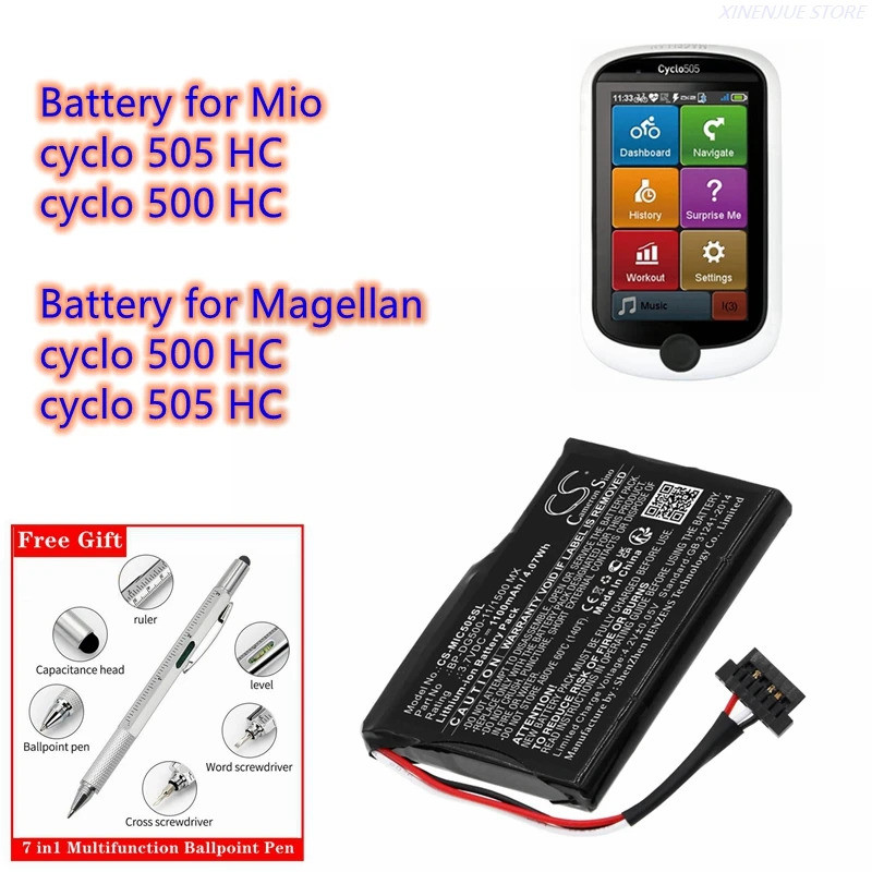 GPS Navigator แบตเตอรี่ 3.7V/1100mAh BP-DG500-11/1500 MX, BP-400H-11/1200 MX สําหรับ Mio Magellan Cy
