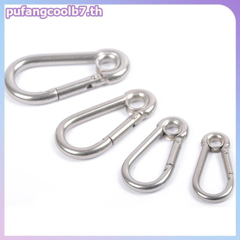 PUCOOL M4 M5 M6 M7 M8 Stainless Steel Carabiner Carbine Snap Hook พร้อมตาไก่สปริง Bule Key Ring .