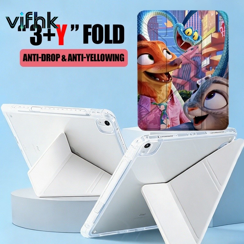 TRI Trifold + Y-Type Design, เคส Infinix TECNO คุณภาพดีที่สุด, ตะขอ Zootopia ที่รองรับ, Judy พร้อม I