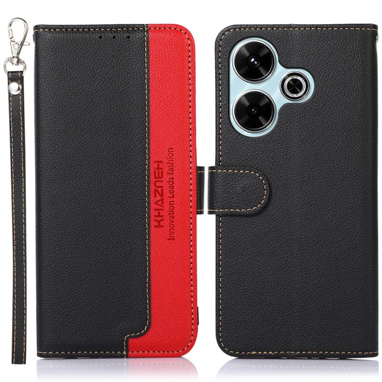 ถึงการจัดส่ง KHAZNEH Litchi Texture หนัง RFID เคสโทรศัพท์สําหรับ Redmi หมายเหตุ 15 5G Global 164 มม.