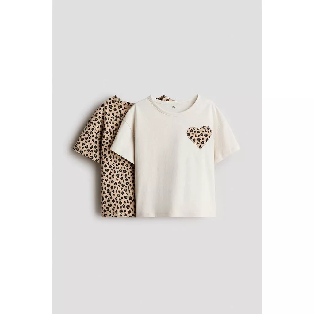 H&M(เอชแอนด์เอ็ม) เสื้อยืดผ้าฝ้าย 2 ตัว เด็กผู้หญิง 1348458_2