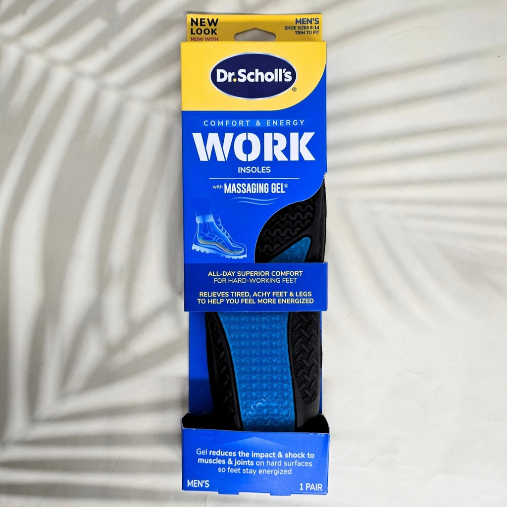 [Dr.Scholl's®] Comfort & Energy Advanced Insoles Work Massaging Gel 1 Pair แผ่นรอง รองเท้า สำหรับผู้ที่ยืนทำงานนาน