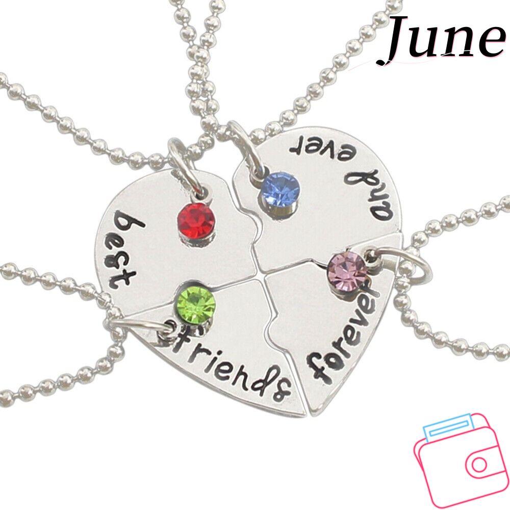 JUNEGOODS 4 Bff Creative Love Necklace Best Friend Froever Womens Necklace
